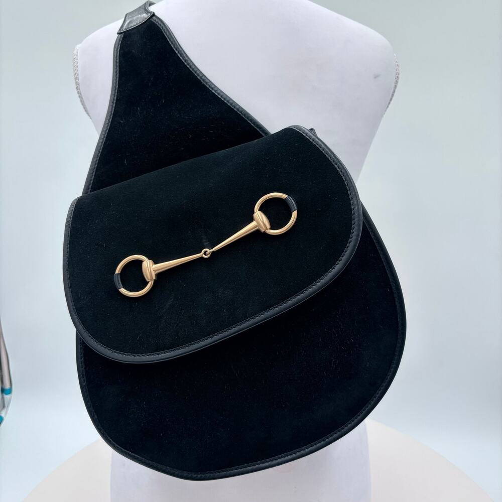 Authenticated Gucci Horsebit Suede Sling Backpack | Italian Luxury Icon - Picture 3 of 9